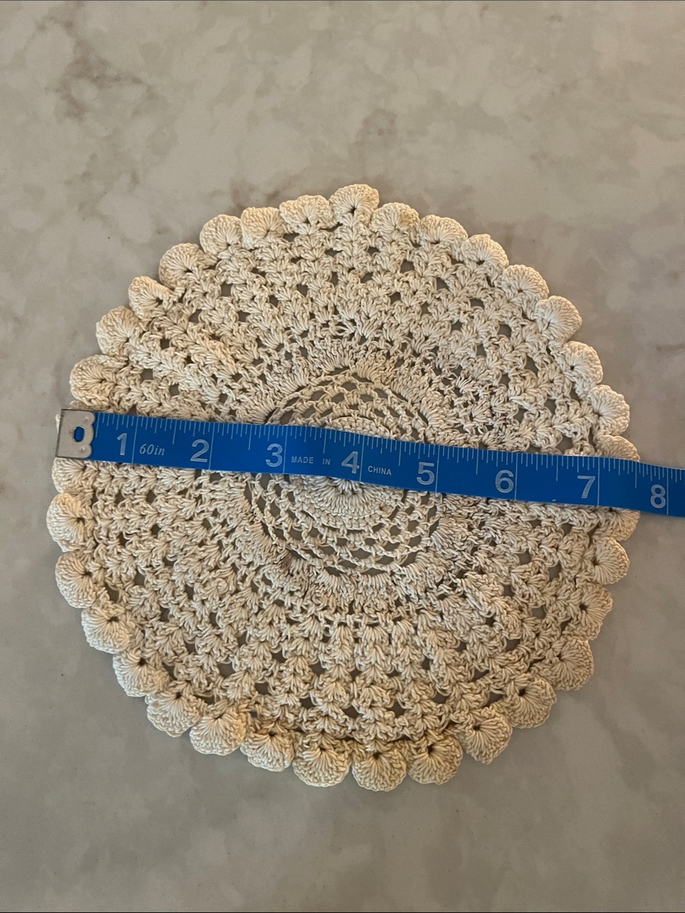 Vintage Hand Crochet Lace Doily Lot 12 pieces Cream White Mixed Size - Picture 8 of 13